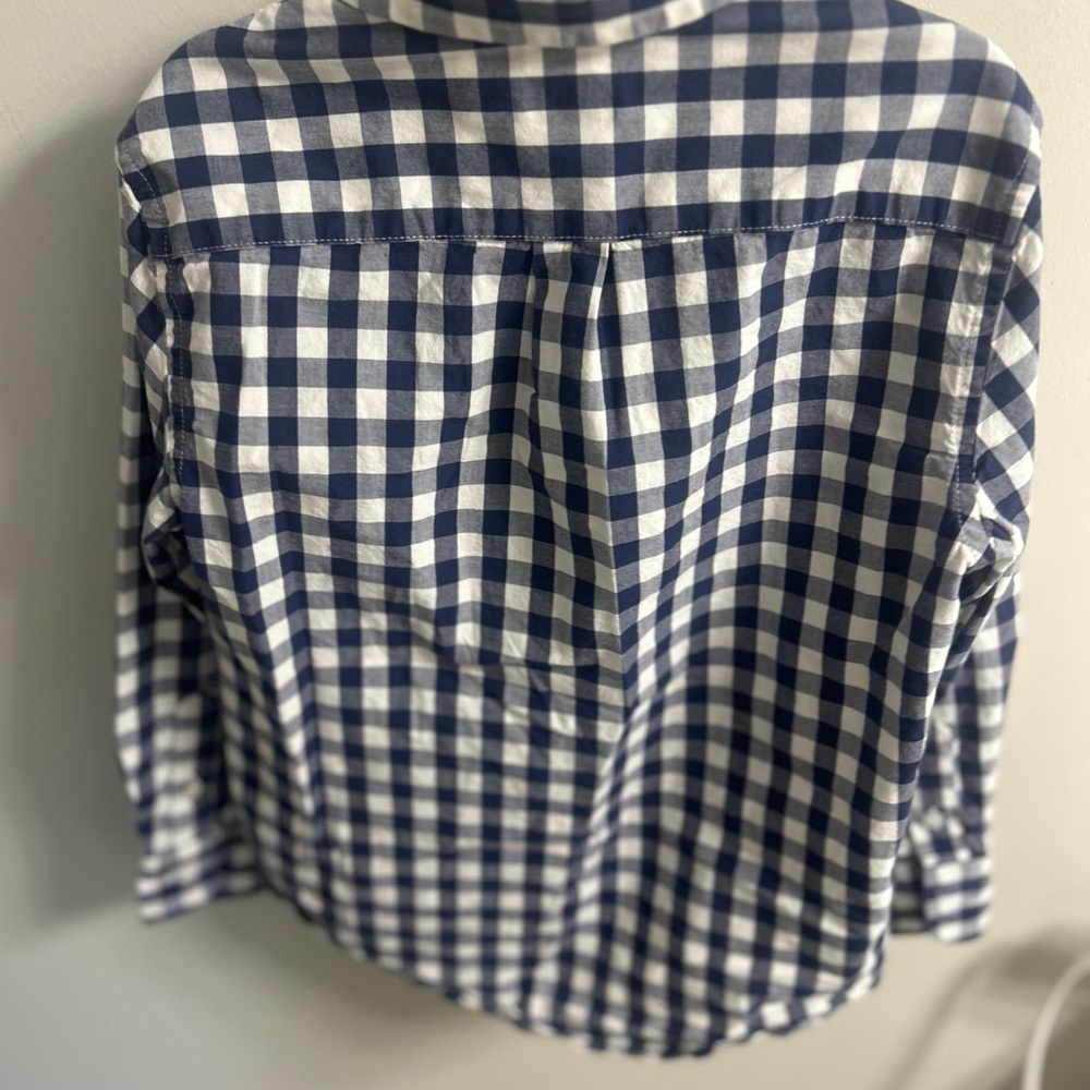 Crewcuts size 4-5 boys navy and white check button up! Excellent condition! - Picture 4 of 5